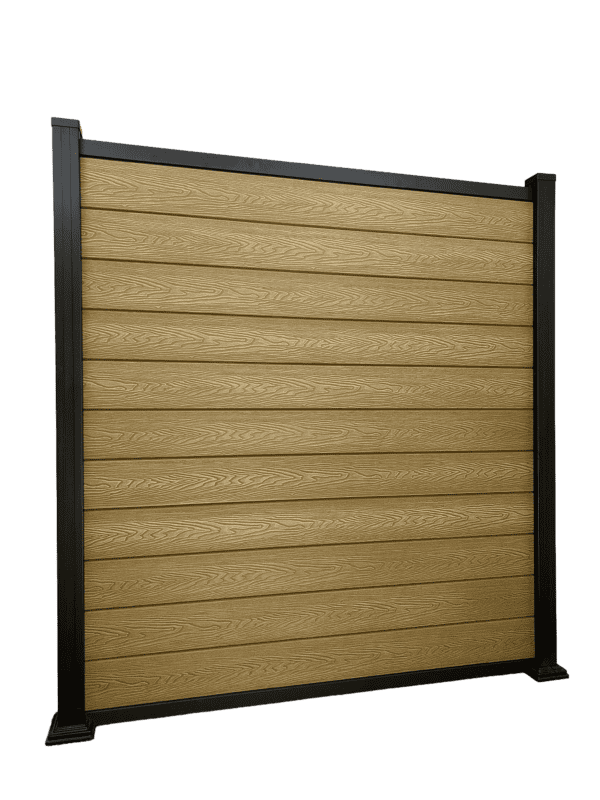 6ft maple composite fencing with aluminium posts
